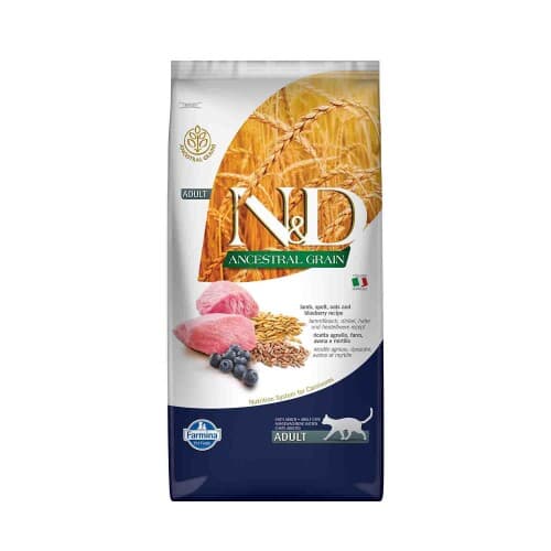 N&D Düşük Tahıllı Kuzu Etli Yaban Mersinli Kedi Maması 10 kg